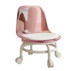 Стул для дома с мягким сиденьем акриловой спинкой и колесиками • Домашнее кресло на колесиках с прозрачной спинкой Стул для дома с мягким сиденьем акриловой спинкой и колесиками • Домашнее кресло на колесиках с прозрачной спинкой