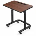 Столик для ноутбука Dash XBC-1-01 Brown • Регулируемый компьютерный стол 60×40 см на колесах для работы, учебы и планшета