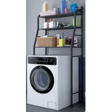 Стойка – органайзер в ванную комнату стеллаж над стиральной машинкой ∙ 3 полки ∙ Черная