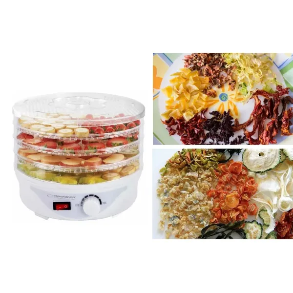 Сушилка - дегидратор для овощей, фруктов, грибов и трав Esperanza EKD003 ∙ Электрический сушильный аппарат – овощесушка, 250 Вт
