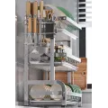 Сушилка для посуды трехуровневая Model1 серая • Настольная кухонная сушилка-органайзер для тарелок, чашек, приборов и разделочных досок