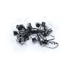 Светодиодная гирлянда 10 метров 20 LED MA716 • Уличная декоративная гирлянда статического свечения с питанием 220В и солнечной панелью для сада, двора и террасы