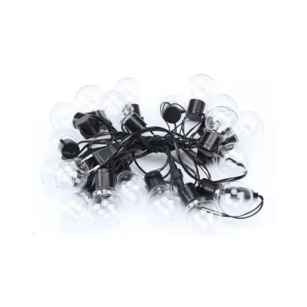 Светодиодная гирлянда 10 метров 20 LED MA716 • Уличная декоративная гирлянда статического свечения с питанием 220В и солнечной панелью для сада, двора и террасы