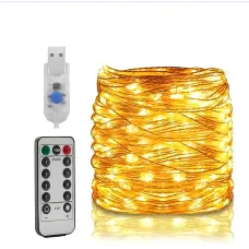 Светодиодная гирлянда Роса USB 2 метра с пультом дистанционного управления ∙ Гирлянда медная проволока 200LED 2M USB XL-76-20