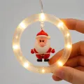 Світлодіодна гірлянда Xmas 110L WW, завіса 3×0,7 м з 10 кільцями та фігурками • шторка теплого білого світла для вітрини, вікна, кафе та новорічного декору
