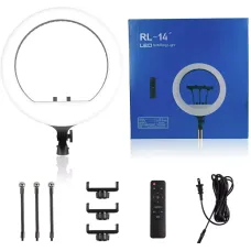 Светодиодная кольцевая лампа для селфи 36 см / Светодиодная лампа с пультом + сумка (RL-14)
