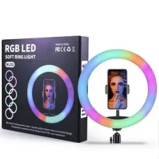 Светодиодная кольцевая RGB лампа MJ33 ∙ Селфи-кольцо осветительное для фото и съемок, 33 см Светодиодная кольцевая RGB лампа MJ33 ∙ Селфи-кольцо осветительное для фото и съемок, 33 см