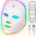 Светодиодная LED-маска для лица 7 в 1 с цветной светотерапией • Маска для домашнего ухода за кожей лица с 7 LED-режимами и USB-зарядкой