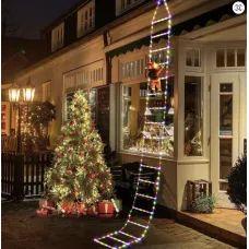 Светодиодная новогодняя гирлянда Санта Клаус на лестнице XL-71-2 ∙ Санта Клаус ДЕКОР гирлянда 1m mix XL-71-2