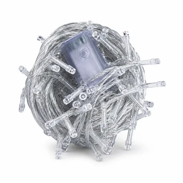Світлодіодна сітка-гірлянда NET120W-1 на 120 діодів, 1,5×1,5 м • кімнатна святкова підсвітка з білим світлом, прозорим дротом і контролером режимів для вікон та вітрин