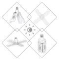 Светодиодные складные лампы с тремя лопастями LED bulb 60W в патрон E27 • Лампочка складная 3 лопасти светодиодная E27 Fan blade bulb