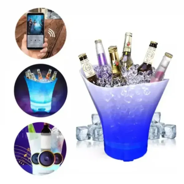 Светящееся ведро для льда Bucket Light с Bluetooth • LED ведро для напитков, бара, вечеринки, пикника и сервировки