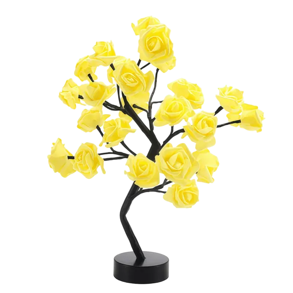 Светильник «Дерево с розами» 33 см • Декоративный LED-светильник в виде дерева с розами