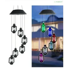 Садовый светильник Лампочки разноцветные • Подвесной декоративный LED фонарь на солнечной батарее Садовый светильник Лампочки разноцветные • Подвесной декоративный LED фонарь на солнечной батарее