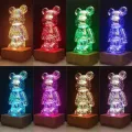 Светильник Медведь 3D светодиодный · Ночник RGB разноцветный · Настольная USB лампа для детской комнаты