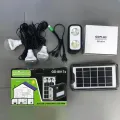 Система освещения с солнечной панелью и тремя лампочками GDLite GD 8017 · Солнечная станция с аккумулятором 4000 mAh