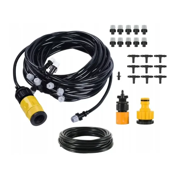 Система орошения Aqualin, 10 м · Комплект для капельного полива сада, огорода и увлажнения воздуха · Автоматический дождеватель туманообразователь