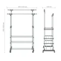 Телескопическая передвижная стойка – вешалка Colgador doble ajustable с полками для одежды