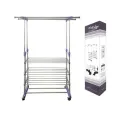 Телескопическая передвижная стойка – вешалка Colgador doble ajustable с полками для одежды
