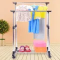 Телескопическая двойная стойка - вешалка для одежды и обуви Double Pole Clothes Horse, 130*42*160 см