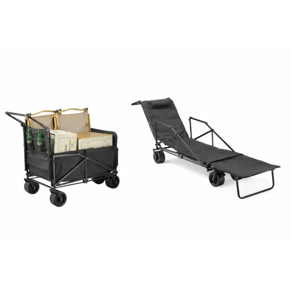 Тележка-кровать для кемпинга TKMP-01 на колесах • Складная кемпинговая тележка-кровать для отдыха, рыбалки, дачи и туризма