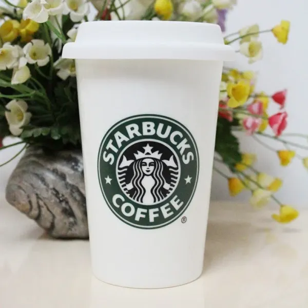 Термокружка керамическая Стакан белый StarBucks HY101 PR1