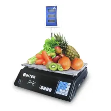 Торговые электронные весы со стойкой BITEK YZ-208 Товарные настольные весы с счетчиком цены и аккумулятором, до 55кг
