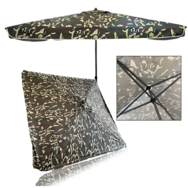 Торговый зонт 2x3 с клапаном и напылением на черном металле камуфляж • Большой уличный зонт для торговли, рынка и выездной продажи • Прямоугольный зонт от солнца и дождя