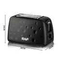 Тостер RAF R.502 на 2 ломтика с функцией размораживания и подогрева, 930 Вт