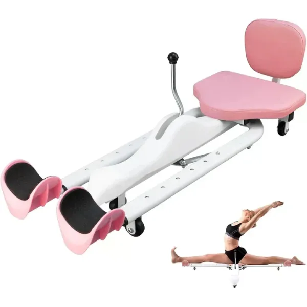 Тренажёр для растяжки ног MC-206 розовый • Тренажёр для шпагата 0–180° с регулировкой длины, складной металлический тренажёр для домашней растяжки и гибкости