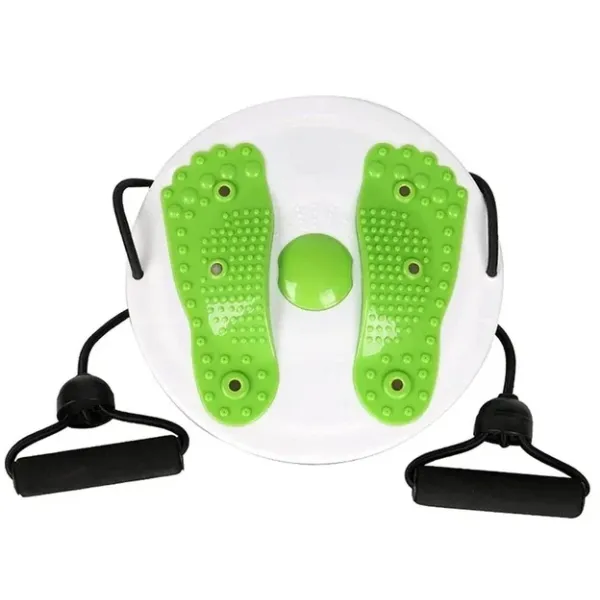 Тренажер Диск здоровья вращающийся с эспандерами и массажем стоп Waist Twisting Disc Магнитный массажер - тренажер для талии и живота