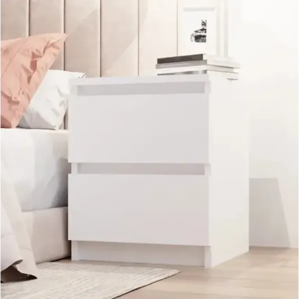 Тумбочка прикроватная STL-MD 78 • Компактная белая тумба с ящиками для спальни