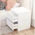 Тумбочка прикроватная STL-MD 78 • Компактная белая тумба с ящиками для спальни