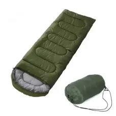 Туристический спальный мешок спальник с капюшоном, 210 x 75 см, 1,5 кг (до -30°C)