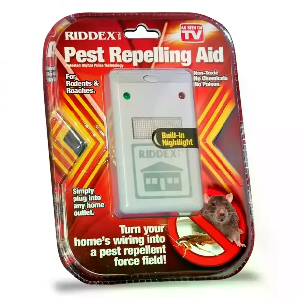 Ультразвуковой отпугиватель грызунов и насекомых RIDDEX Pest Repelling 200 м² • Электронный прибор от мышей, крыс, тараканов и других вредителей от сети