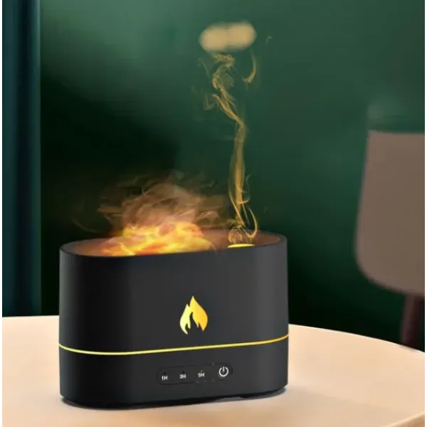 Ультразвуковой увлажнитель воздуха Flame Mist с эффектом пламени и подсветкой на 7 цветов