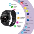 Умные смарт-часы Smart Watch V8 Сенсорные с Bluetooth microSD шагомер камера Black Original CG10 PR3