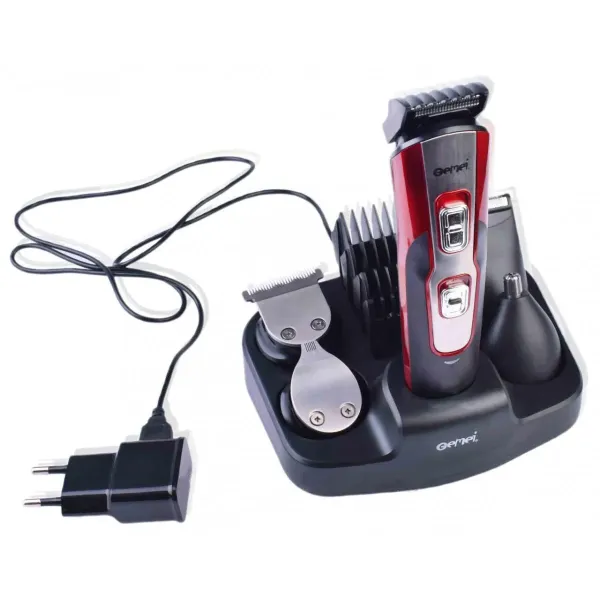 Универсальная машинка Gemei GM-592 с 4 сменными насадками для стрижки волос, подравнивания бороды и бакенбард, триммером для носа и ушей