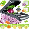 Универсальная овощерезка – мультислайсер Nicer Dicer 25 в 1 · Терка – измельчитель с контейнером, 25 предметов