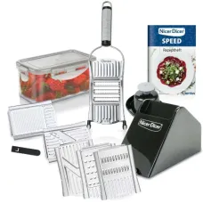 Универсальная овощерезка Nicer Dicer SPEED Кухонный измельчитель - рубанок с насадками Универсальная овощерезка Nicer Dicer SPEED Кухонный измельчитель - рубанок с насадками