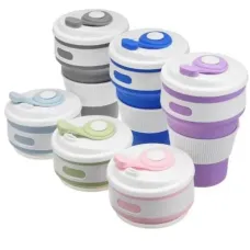 Универсальная термочашка кружка для кофе, чая, напитков складная силиконовая, 350 мл