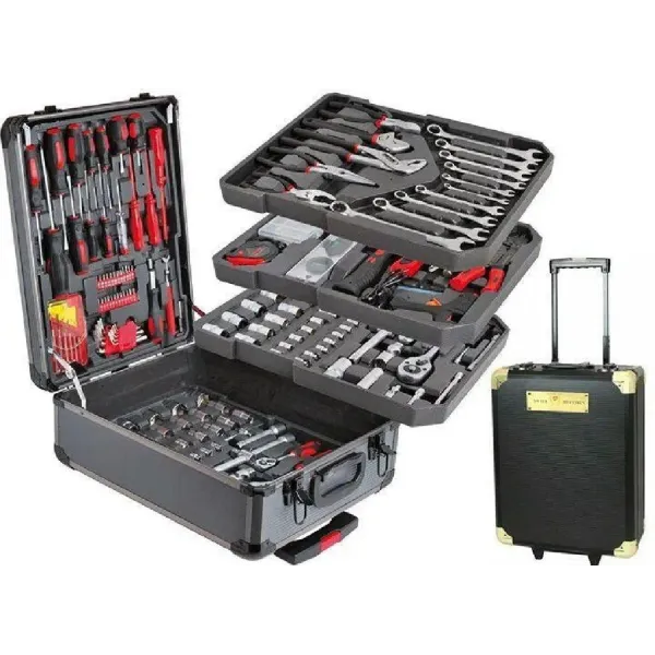 Универсальный автомобильный набор инструментов Kraft Royal 408 предметов в чемодане | Кейс с инструментами