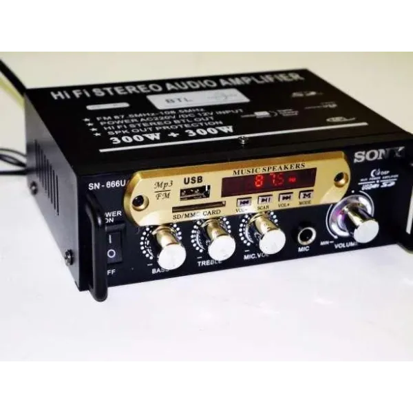 Усилитель Звука SN-666U FM USB 2x60 Вт PR4