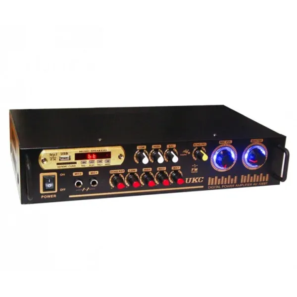 Усилитель звука стереоусилитель UKC AV-106BT с Bluetooth ∙ Караоке ∙ FM ∙ USВ