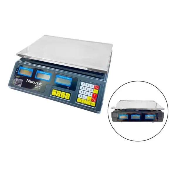 Весы для магазина NK-50kg 4V Nokasonic с подсветкой и аккумулятором • Надежные торговые весы для магазинов и кафе