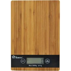 Весы кухонные электронные Domotec MS-A Wood с сенсорным дисплеем и платформой из дерева, до 5 кг