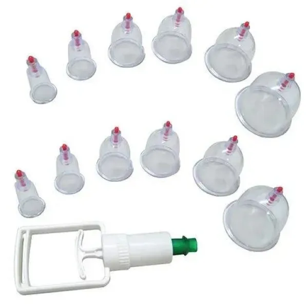 Вакуумные банки для массажа, 12 шт. с насосом ∙ Набор вакуумных банок для тела