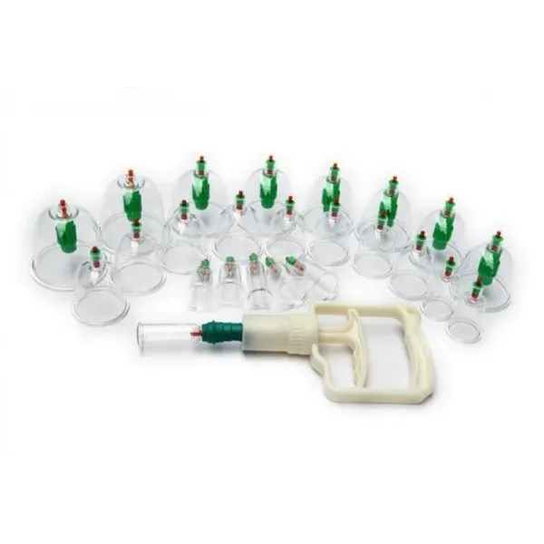 Вакуумные банки с насосом, 24 шт ∙ Большой набор вакуумных банок для массажа