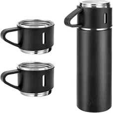 Вакуумный термос из нержавеющей стали Vacuum Flask Set 500 мл с чашками в комплекте 3* 150 мл ∙ Подарочный набор 3 в 1 Вакуумный термос из нержавеющей стали Vacuum Flask Set 500 мл с чашками в комплекте 3* 150 мл ∙ Подарочный набор 3 в 1
