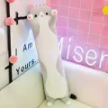 Большая мягкая игрушка-обнимашка Кот Батон серый 150 см • Длинная плюшевая подушка-антистресс кот для сна, отдыха и подарка
